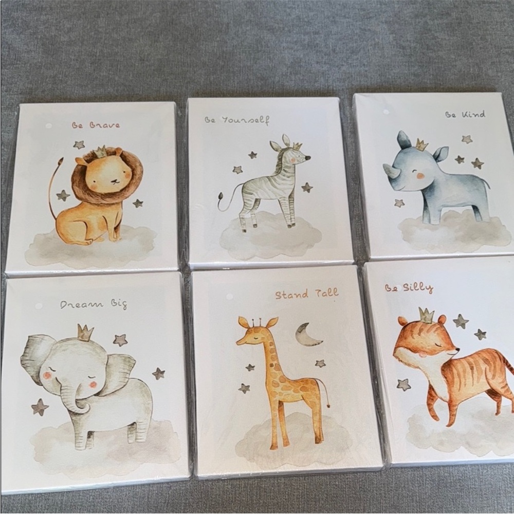 Animal Canvases - Baby Nursery Wall Art Set